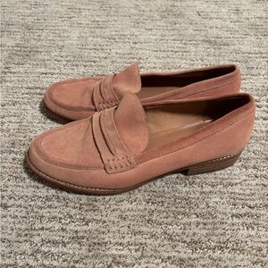 Madewell light pink suede loafers size 10